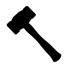 Silhouette of a rubber mallet tool used in construction and woodworking