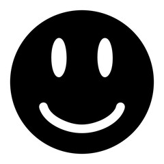 Simple Smiley Face Black Icon Symbol of Happiness and Joyfulness