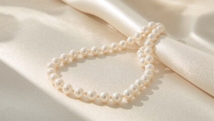 Silk cloth adorned with a pearl necklace