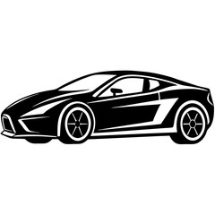 Obraz premium black car isolated on white
