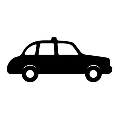 Fototapeta premium Monochrome Taxi Icon Depicting Transportation and Urban Mobility, A Black Silhouette