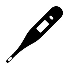 Black digital thermometer for taking body temperature in medical diagnostics