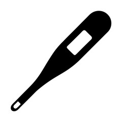 A black silhouette of a digital thermometer used for medical purposes