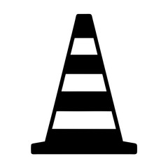 Icon image showing a black and white striped traffic safety cone design