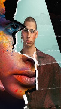 Vertical Torn Paper Transition 10