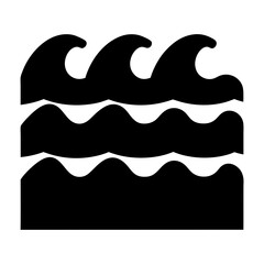 Stylized black waves representing ocean currents and natural aquatic phenomena pattern
