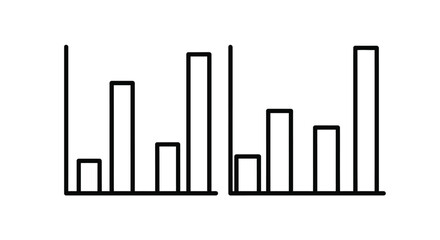 Abstract bar chart visual representation of data trends and growth vector