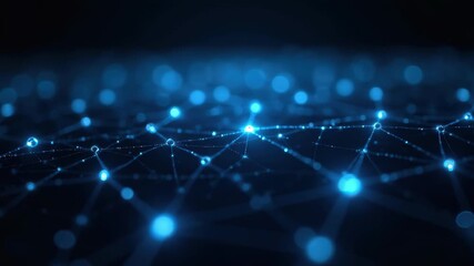 A mesmerizing web of neural connections, each node pulsing with soft neon light as streams of glowing data particles flow between them. The background is a dark gradient, enhancing contrast. - Powered by Adobe