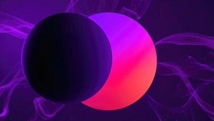 Obraz premium Abstract spherical backdrop in purple and orange, suitable for creative layouts