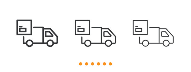 Delivery Truck icon. Thin line icon vector