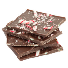 Delicious chocolate peppermint bark stack holiday treat sweet dessert homemade candy festive
