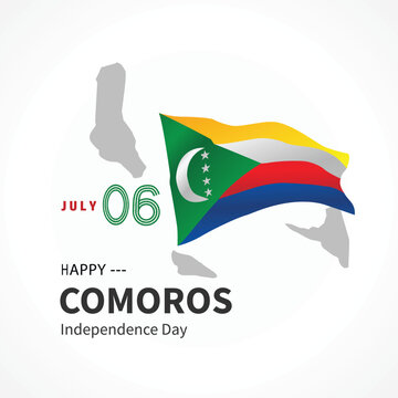 Comoros Independence Day post illustration on whtie background