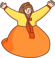 Hanbok Woman Character Illustration / 한복 입은 여성 캐릭터