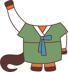 Korean Hanbok Horse Character / 한복 말 캐릭터 일러스트