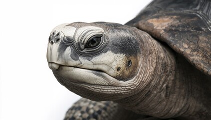 Giant turtle close-up, showcasing the texture of its skin and age, emphasizing the importance of preservation