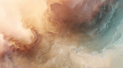 abstract liquid clouds, soft warm and cool tones blending in water, subtle swirling motion, delicate mist like textures, peaceful and tranquil