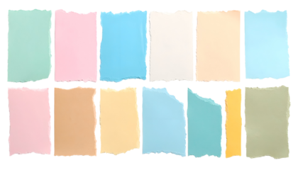 Colorful paper scraps in various shades