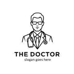 Doctor logo vector icon illustration design template