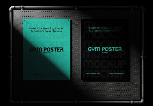 Fitness Gym Wall Poster Mockup PSD