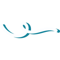 Teal Ribbon With White Outline And Shadow On Transparent Background Representing Awareness Or...