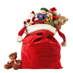 Santa s Full Christmas Sack of Toys Holiday Joy Festive Presents Nostalgic Childhood Gifts Xmas