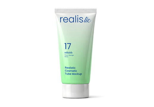 Skincare Cosmetic Tube Mockup PSD for Cream Packaging
