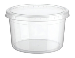 Blank plastic container mockup isolated on transparent background