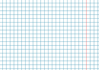 Grid Paper With Red Margins In Horizontal Orientation In Vector Eps