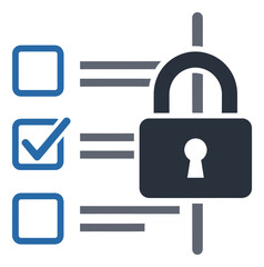 Secure Checklist Verification Icon Flat Design