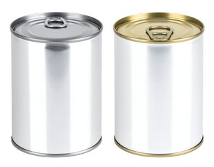 Metal tin can mockup isolated on transparent background