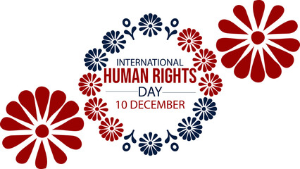 Clean and professional International Human Rights Day banner design on white background, ideal for social media and events