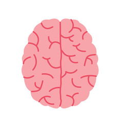 human brain icon, top view, symbolizing intelligence, creativity, thinking, and mental health- vector illustration