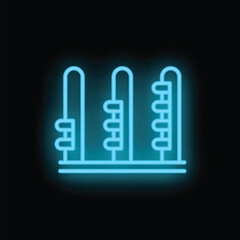 Neon sign representing traffic lights glowing in the dark, a great design for any project related to traffic, transportation, or urban life