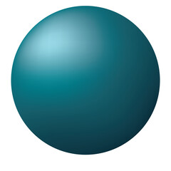 Teal Sphere With Subtle Highlights and Shadows Isolated on White Background Perfect for Graphic...