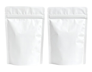 Paper pouch packaging mockup isolated on transparent background