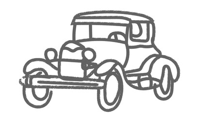 vintage car isolated on white