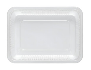 Plastic food tray mockup isolated on transparent background