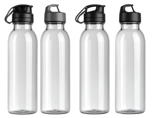 Reusable water bottle mockup isolated on transparent background