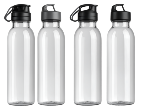 Reusable water bottle mockup isolated on transparent background