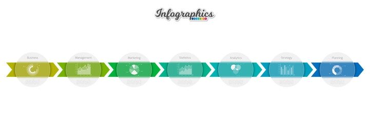 Infographic design template. Progress bar with translucent elements. Vector infographic illustration can be used for chart, diagram, web design, presentation, workflow layout