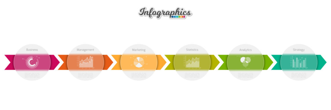 Infographic design template. Progress bar with translucent elements. Vector infographic illustration can be used for chart, diagram, web design, presentation, workflow layout