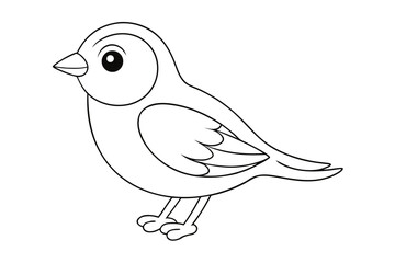 Cartoon sparrow bird standing in vector style