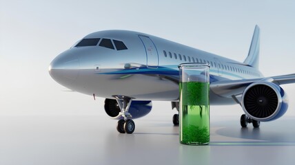 Sustainable Aviation Green Algae Fuel Future of Flight Innovation concept