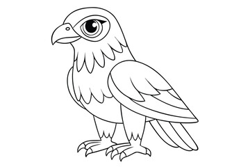 Cute falcon cartoon, perfect for coloring book