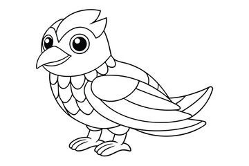 Cute owl illustration for coloring book page