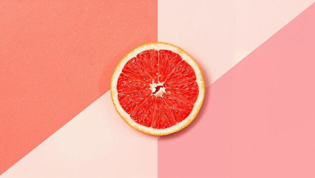 Geometric pattern featuring ruby grapefruit for morning meal