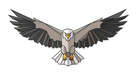 Obraz premium Majestic soaring eagle illustration vector graphic design for wildlife and nature enthusiasts artwork design