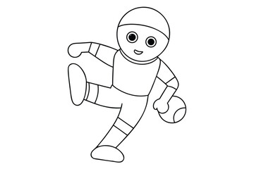Cartoon soccer player kicking ball illustration