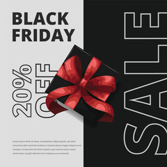 Trendy poster for Black Friday Sale. Vector posters with typography symbols for Black Friday with discount offer. Design template for Black Friday sale, promotion, advertising and social media ad.