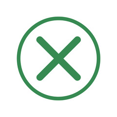 Obraz premium Green circular icon featuring a checkmark symbol 